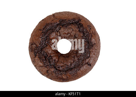 Vista superiore fudge e scaglie di cioccolato torta di caffè Foto Stock