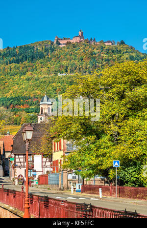 Autunno vigneti in haut-Rhin - Alsazia, Francia Foto Stock