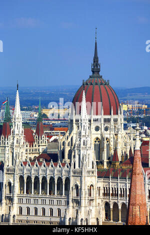 Il Parlamento ungherese edificio, il orszaghaz, a budapest, Ungheria Foto Stock