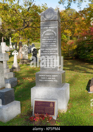 Quebec, Canada. Ex primo ministro del Canada dal 1891 al 1892, John Abbott la lapide nel cimitero di Montreal Foto Stock