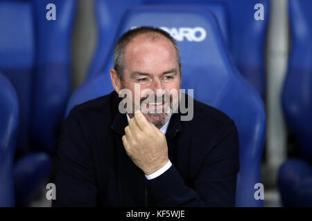 Il manager di Kilmarnock Steve Clarke durante la partita di premiership scozzese a Ibrox, Glasgow. Foto Stock