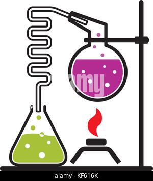Esperimento di chimica impostato Illustrazione Vettoriale