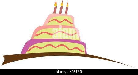 Torta di compleanno con candele Illustrazione Vettoriale
