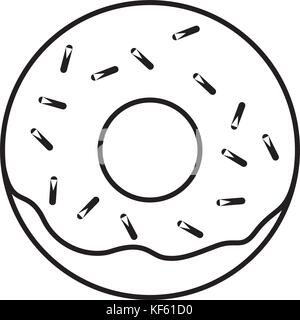 Lineare anello smaltato ciambella con un pizzico Illustrazione Vettoriale