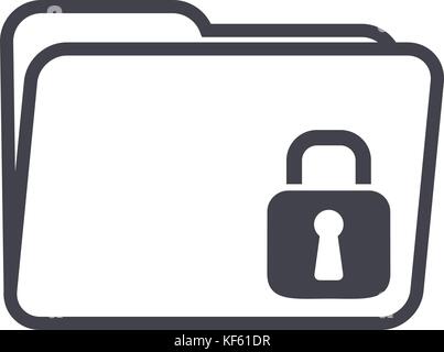 La cartella del computer security Illustrazione Vettoriale