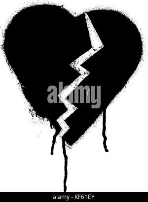 Graffiti cuore spezzato Illustrazione Vettoriale