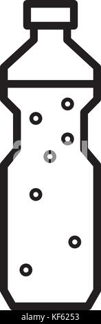 La bottiglia di plastica con acqua potabile Illustrazione Vettoriale