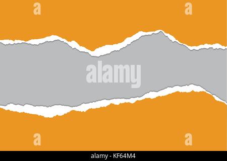 Illustrazione Vettoriale dei residui di carta arancione con sfondo grigio isolato su sfondo bianco adatto per l'inserimento di testo Illustrazione Vettoriale