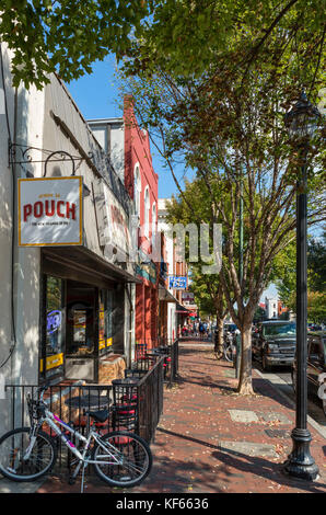 Ristoranti su East Broad Street nel centro di Atene, Georgia, Stati Uniti d'America. Foto Stock