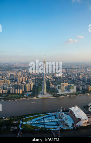 La costruzione della città di Guangzhou nella provincia di Guangdong, Cina Foto Stock