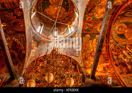 Monastero di varlaam interno in meteora, Grecia Foto Stock