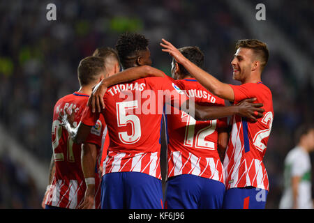 Elche, Spagna. 25 ottobre 2017. Thomas durante la partita tra Elche CF e Atletico de Madrid, round di 16 - 1a tappa della Copa del Rey 2017/18 allo Stadio Martinez Valero, Elche. 25 ottobre 2017. Crediti: Gtres Información más Comuniación on line, S.L./Alamy Live News Foto Stock