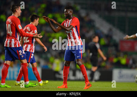 Elche, Spagna. 25 ott 2017. Thomas durante il match tra elche CF vs Atlético de Madrid, round di 16 -1st gamba della copa del Rey 2017/18 in Martinez Valero stadium, Elche. Il 25 ottobre 2017. Credito: gtres información más comuniación sulla linea, s.l./alamy live news Foto Stock