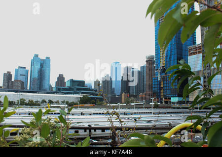 Deposito della metropolitana di New York City Foto Stock