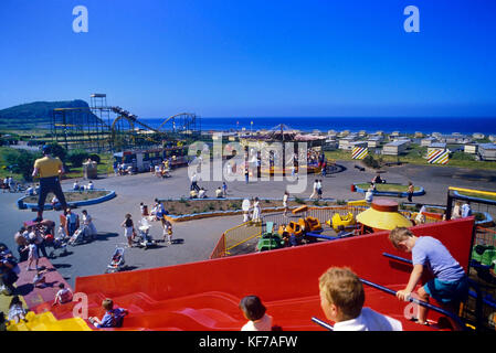 Il parco di divertimenti a Butlins Ayr, Wonderwest mondo holiday camp di Scozia, Regno Unito.Circa ottanta Foto Stock