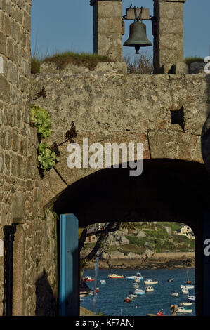 La Guarnigione torre campanaria. Hugh Town. St Mary's, isole Scilly, Cornwall, Regno Unito Foto Stock