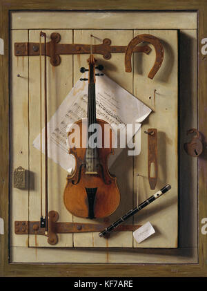 William Michael Harnet Still Life - violino e musica Foto Stock