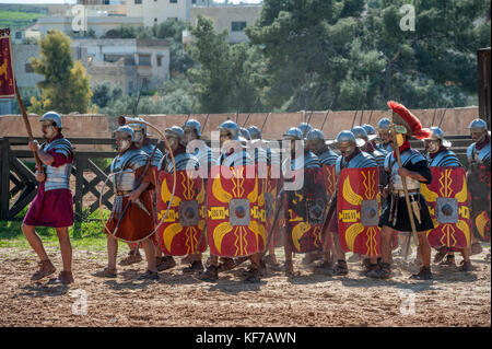 Esercito Romano e carri esperienza (GARA) Jerash, Giordania Foto Stock