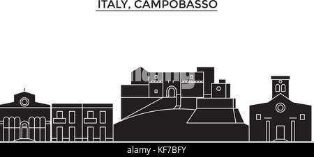 L'Italia, Campobasso vettore architettura dello skyline della città, viaggi cityscape con i punti di riferimento degli edifici, siti isolati su sfondo Illustrazione Vettoriale