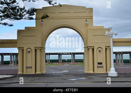 Nuovo Napier Arch e Veronica Sunbay, uno stile Art Deco installazione in Napier, Nuova Zelanda. Foto Stock