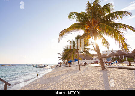 Puerto Morelos beach in riviera Maya Maya del Messico Foto Stock