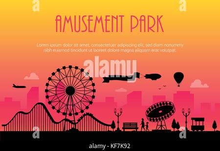 Parco divertimenti - moderno illustrazione vettoriale Illustrazione Vettoriale