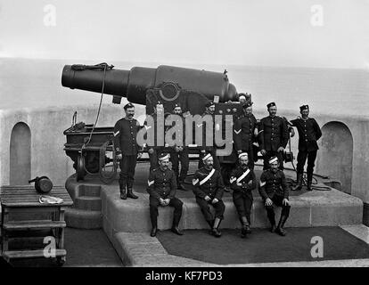 RML 9 pollice di pistola e equipaggio a Fort Scratchley 3 Flickr 4811499870 Foto Stock