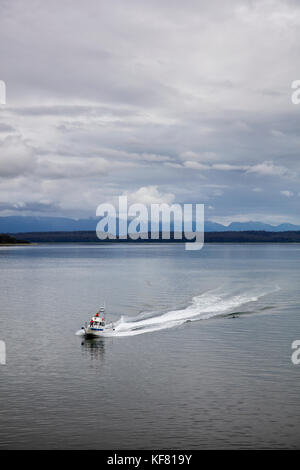 Stati Uniti d'America, Alaska Glacier Bay, naturalisti partono la nave di crociera, ms oosterdam Foto Stock