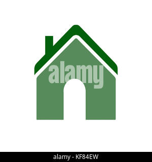 Eco-green home casa icona isolato colorato su sfondo bianco ecologia Foto Stock