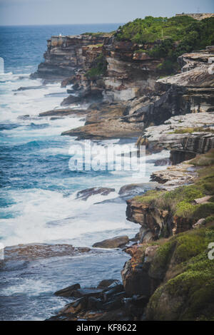 Una sezione di Rupi costiere tra Bondi e Coogee Beach Foto Stock