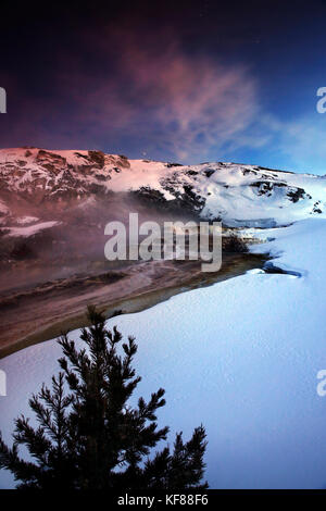 Stati Uniti d'America, Wyoming, il parco nazionale di Yellowstone, il tumulo e Giove terrazze sulla terrazza principale livello di Mammoth Hot Springs Foto Stock