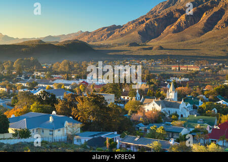 Vista di montagu all'alba, Western Cape, Sud Africa Foto Stock