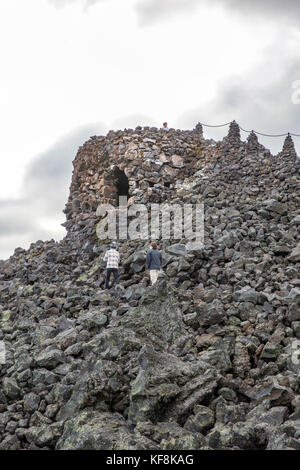 Stati Uniti d'America, Oregon, Oregon Cascades, vista la dee osservatorio wright nel mezzo di un vecchio flusso di lava nella parte superiore del mckenzie passano sulla Hwy 242, Wil Foto Stock