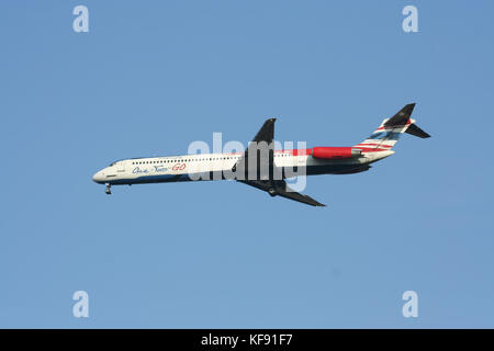 Licciana Nardi, Italia - circa 2007: hs-oma MD-82 di uno di due compagnie aeree go ( compagnia aerea low-cost), atterrando all aeroporto di chiangmai da l'aeroporto Don Muang di Bangkok, Foto Stock