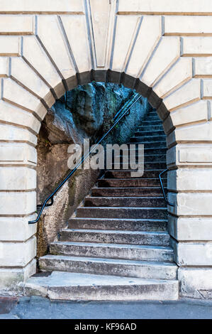 Ingresso di Argyle scale che portano fino al Ponte del Porto di Sydney Australia Nuovo Galles del Sud. Foto Stock