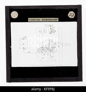 Lantern Slide Tangyes Ltd, AA tipo motore benzina, circa 1910 Foto Stock