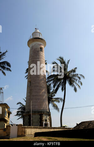 Galle Fort Galle della provincia meridionale dello Sri Lanka punto Utrecht Bastion faro bianco Foto Stock