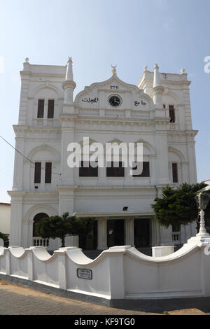 Galle Fort Galle della provincia meridionale dello Sri Lanka Rampart Street Meeran Moschea Jumma Foto Stock