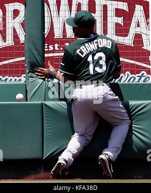 Tampa Bay Rays' Carl Crawford, left, wears the uniform of the Jacksonville  Red Caps of the Negro League during a baseball against the Pittsburgh  Pirates in Pittsburgh Saturday, June 28, 2008.(AP Photo/Gene