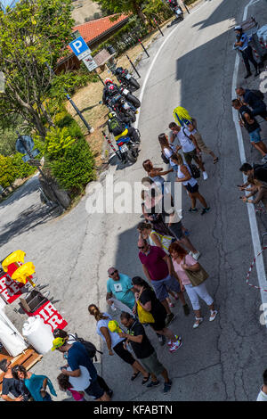 Ventole coda presso la VR46 merchandise e fan shop. Tavullia, Italia. Città natale di Valentino Rossi. Foto Stock