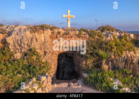 Ayia Thekla Caverna Cappella, Sotira, Agia Napa, Cipro Foto Stock