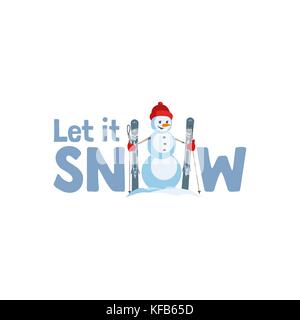 Auguri di vacanza lasciate che neve Illustrazione Vettoriale