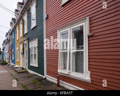 Case a schiera su Gower Street, St. John's, Terranova, Canada. Foto Stock