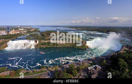 Cascate del Niagara, vista panoramica dalla Torre Skylon, Canada Foto Stock