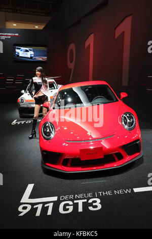 2017/10/26 Tokyo, il 45° Salone dell'automobile di Tokyo 2017 si terrà a Tokyo Big Sight dal 27 ottobre al 5 novembre al pubblico. Porsche 911 GT3 (foto di Michael Steinebach/AFLO) Foto Stock