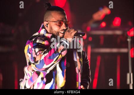 Brooklyn, NY, Stati Uniti. 26 Ottobre 2017. Pancia in presenza del Concerto Powerhouse 2017 di iHeartMedia Power 105.1, Barclays Center, Brooklyn, NY 26 ottobre 2017. Credit: Steven Ferdman/Everett Collection/Alamy Live News Foto Stock