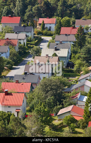 Tradizionale città finlandese di Rauma dal punto di vista torni. scenic Finlandia Foto Stock