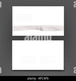 Presentazione del vettore del moderno business card - Due lati anteriore e posteriore - con arte astratta sfondo in tonalità di grigio Illustrazione Vettoriale