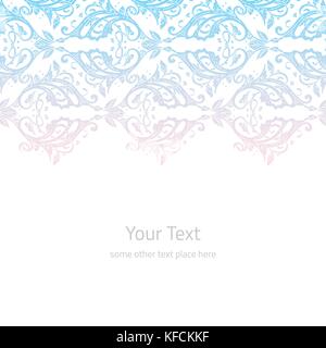 Vettore confine ornati boho sfondo con copia spazio isolato su bianco Illustrazione Vettoriale