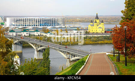 Vista di Nizhny Novgorod dall'Argine Foto Stock